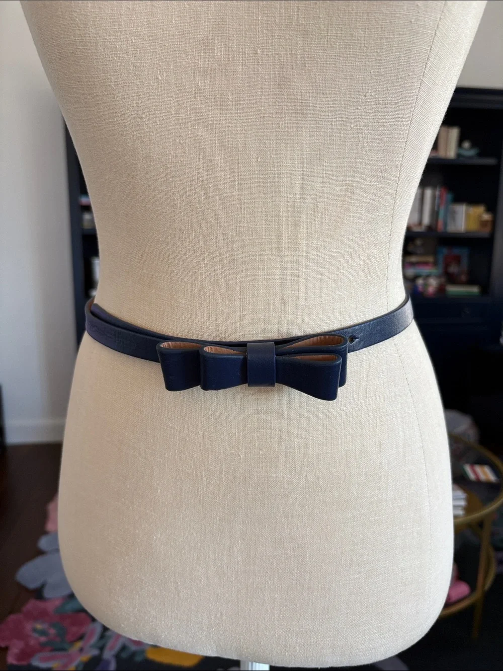 Navy Blue Bow Belt size XS/S 33.5” total
